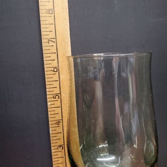 VTG Sasaki Coronation Light Green Tea Glasses Goblets 6 3/8" - Picture 6 of 8